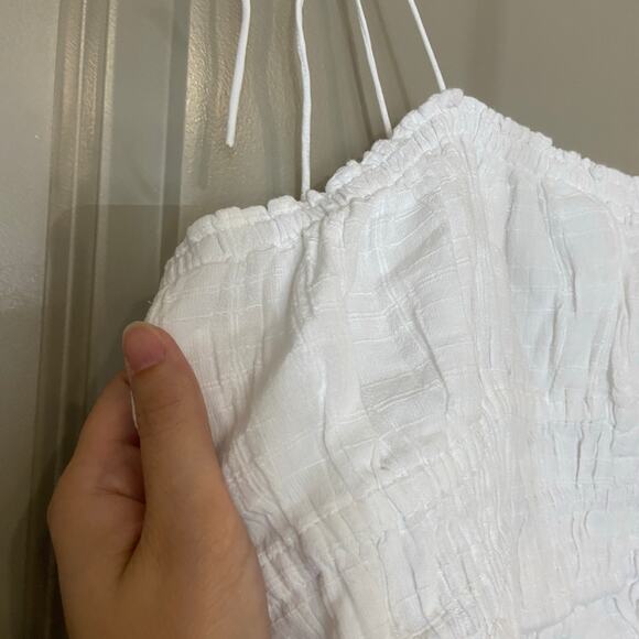 J. Crew Women's Size 2X White Textured Gauze Smocked Clio Top New with Tags - Picture 8 of 10